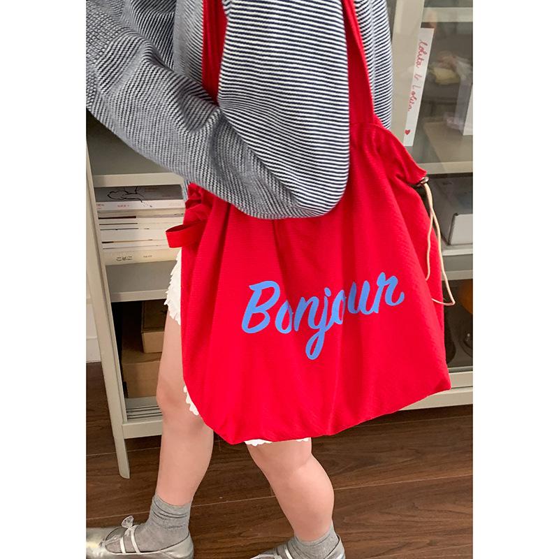 

Сумка корейский ленивый ветер сумка под мышкой женская новая сумка-тоут с принтом алфавита модная плечевая тканевая сумка