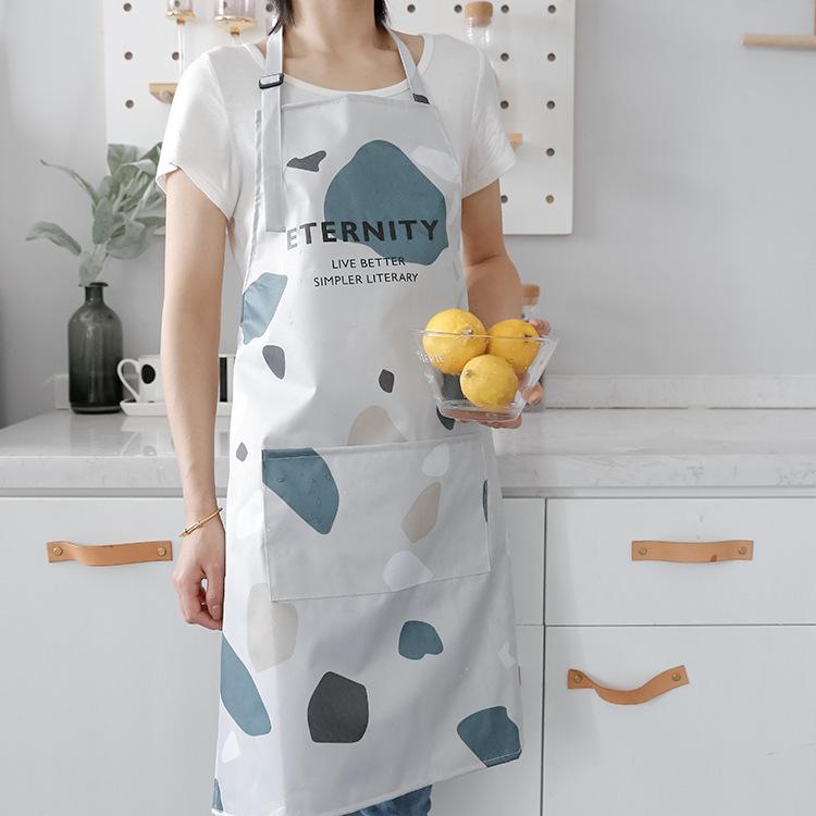 Apron home kitchen, new neck anti-splashing, oil-proof and hand-wiping pvc kitchen smock