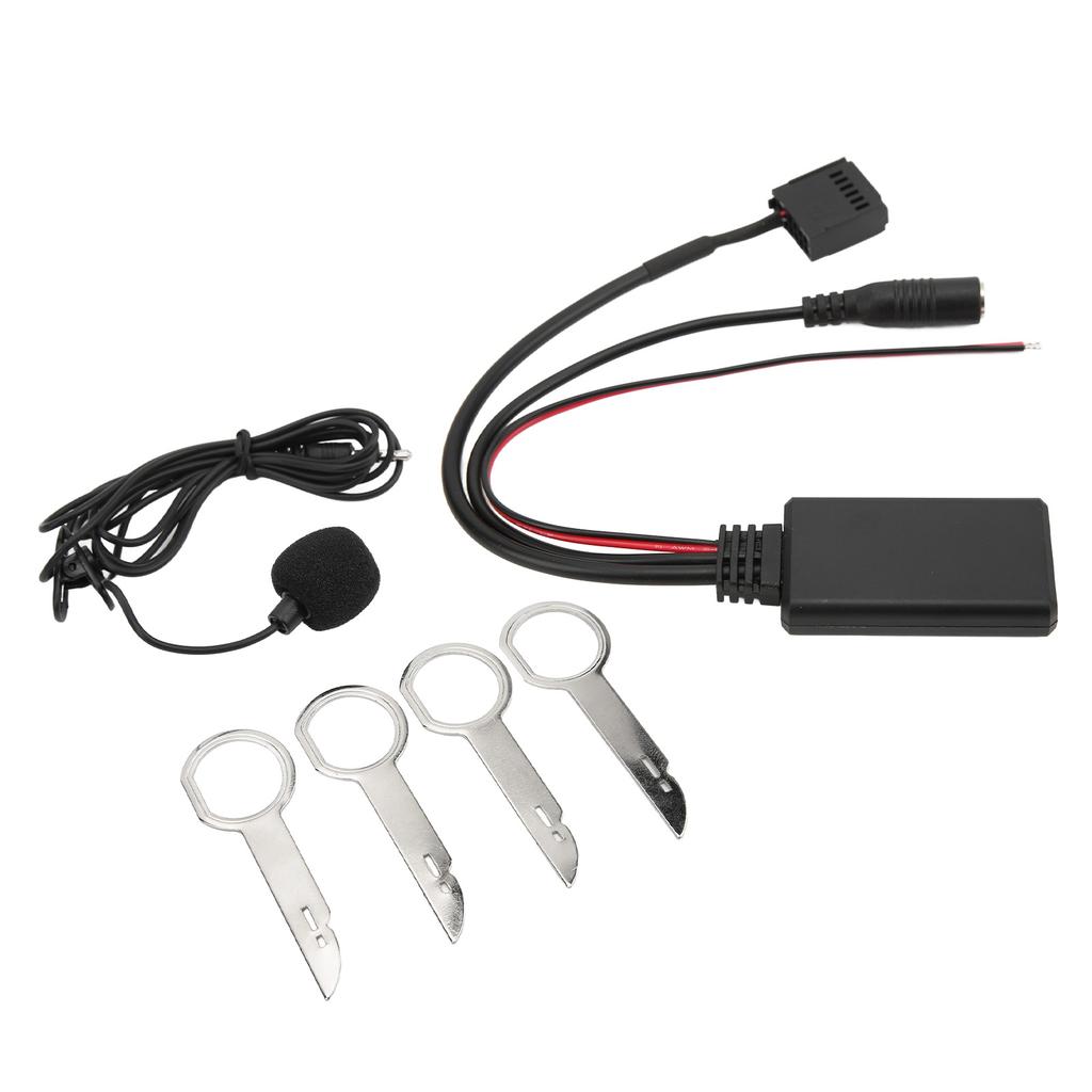12Pin Car CD AUX IN Wireless Bluetooth Adaptor with Hands Free Microphone Replacement for Focus 2005 Onwards 6000CD