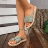 Chinelo Feminino da Moda Verão Tiras Cruzadas Moda Sapatos de Corda de Cânhamo Uso Externo Chinelos Leves Sandálias Casuais Chinelos Slides Mulher