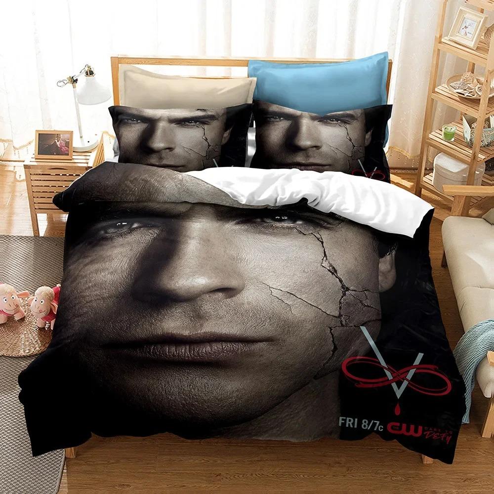 3D Printed The Vampire Diaries Bedding Set 3D Printed Suitable for Bedroom Duvet Cover Set With Pillowcases Kids Home Textile
