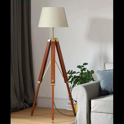 Nautical Floor Lamp Vintage Wooden Tripod Lamp Stand Living Room Lamp Shade Lamp