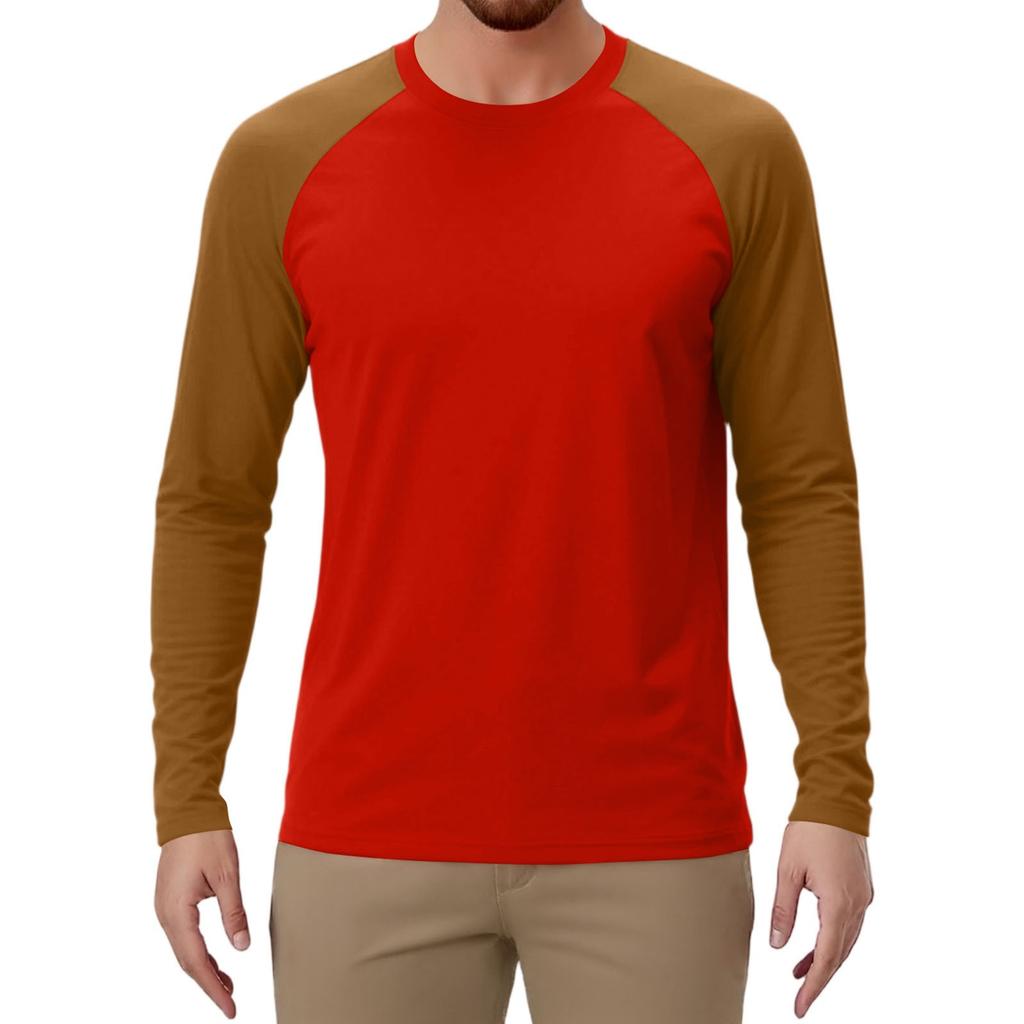 Pánské sportovní tričko s dlouhým rukávem raglánového střihu v kontrastních barvách