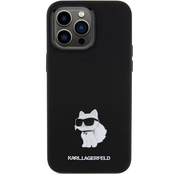 Karl Lagerfeld KLHCP15XSMHCNPK iPhone 15 Pro Max 6.7" black Silicone Choupette Metal Pin