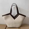 2026 Fashi Versatile PU Canvas Bucket Shoulder and Crossbody Bags Simple Casual Sense of Luxury Retro Handbags for Women