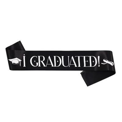 Gold Glitter Letter I GRADUATED Sash Unisex Ornament Graduate Shoulder Strap Etiquette Belt Celebration Photo Props