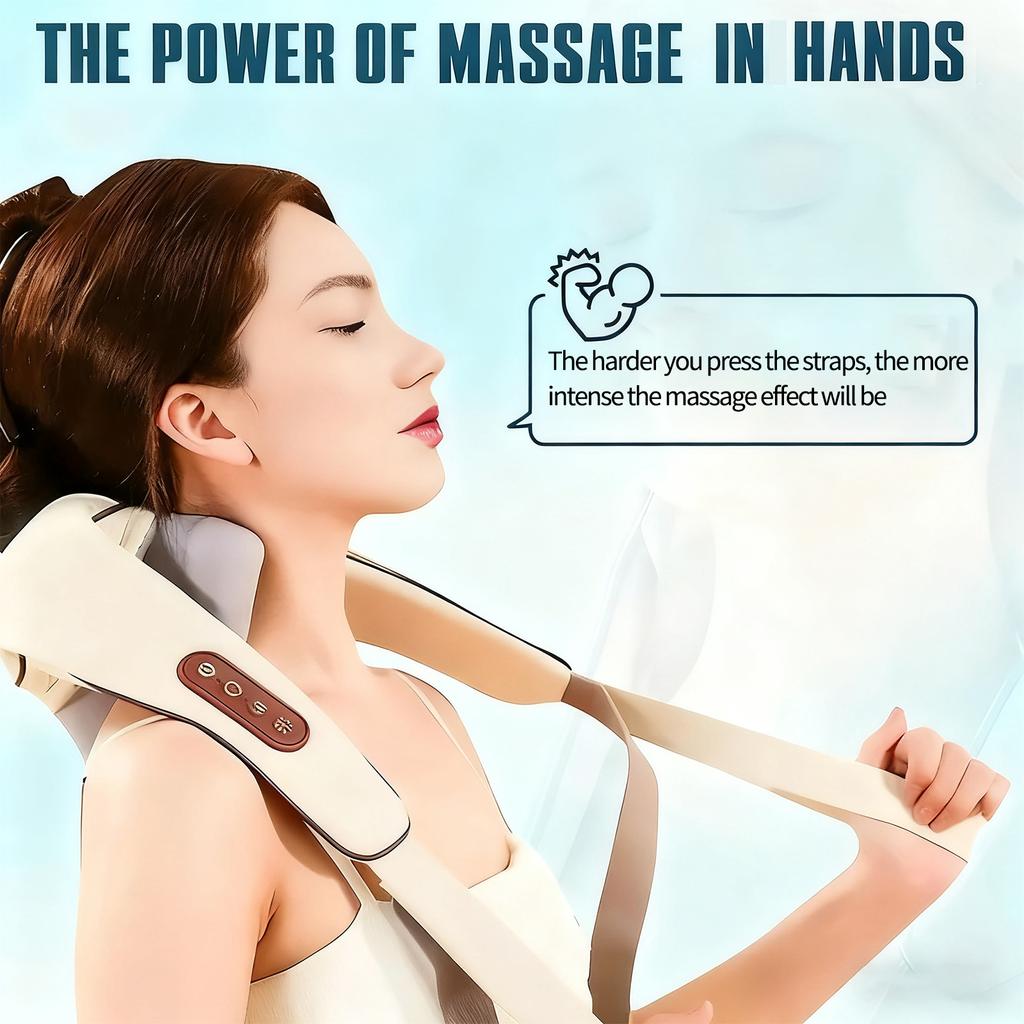 Elektrische Nekmassager 3 Modi 5 Snelheden Draadloos Rug Nek Schouder Kussen Cervicale Wervelkolom Spierontspannende Massager Verwarming Fysiotherapie Pijnverlichting