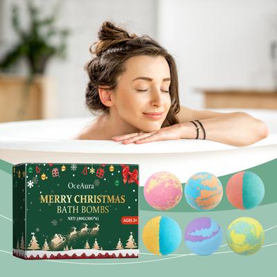 Weihnachts bunte Duschbälle Blasen Dusche Duft Feuchtigkeitsspendend Blumig Langanhaltender Duft Botanische Reinigung