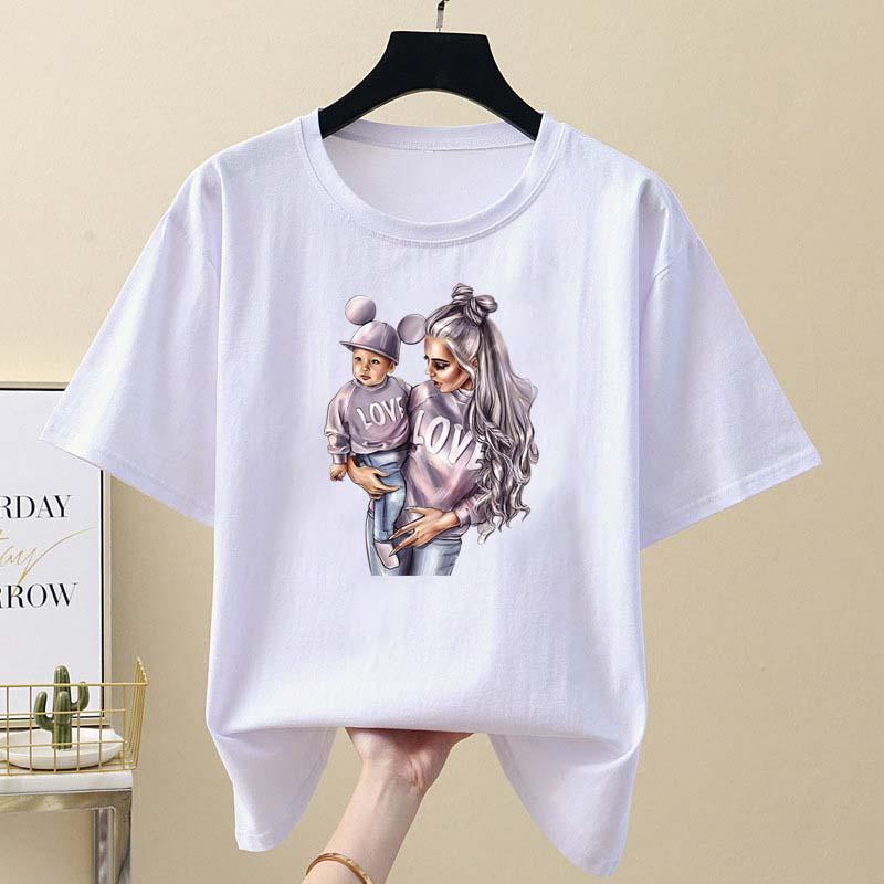 Love Patch Mom With Baby Clothing Stickers Diy T-Shirt Washable Stripe Eco-Friendly Heat Transfer Patch For Mom Baby Shirt