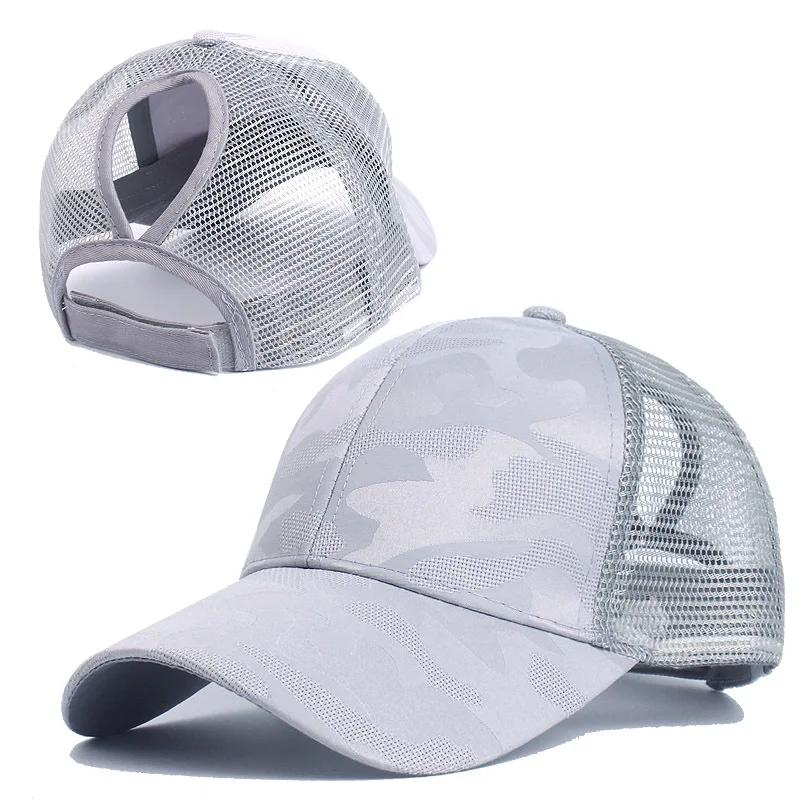 Women'S Ponytail Baseball Caps Spring Summer Cotton Mesh Sun Hat Running Snapback Hat Female Adjustable Girl Outdoor Visor Hats
