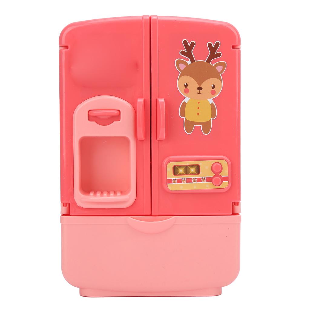 Simulation Intelligent Refrigerator Double Door Kitchen Toys Set Children Play House ToyPink