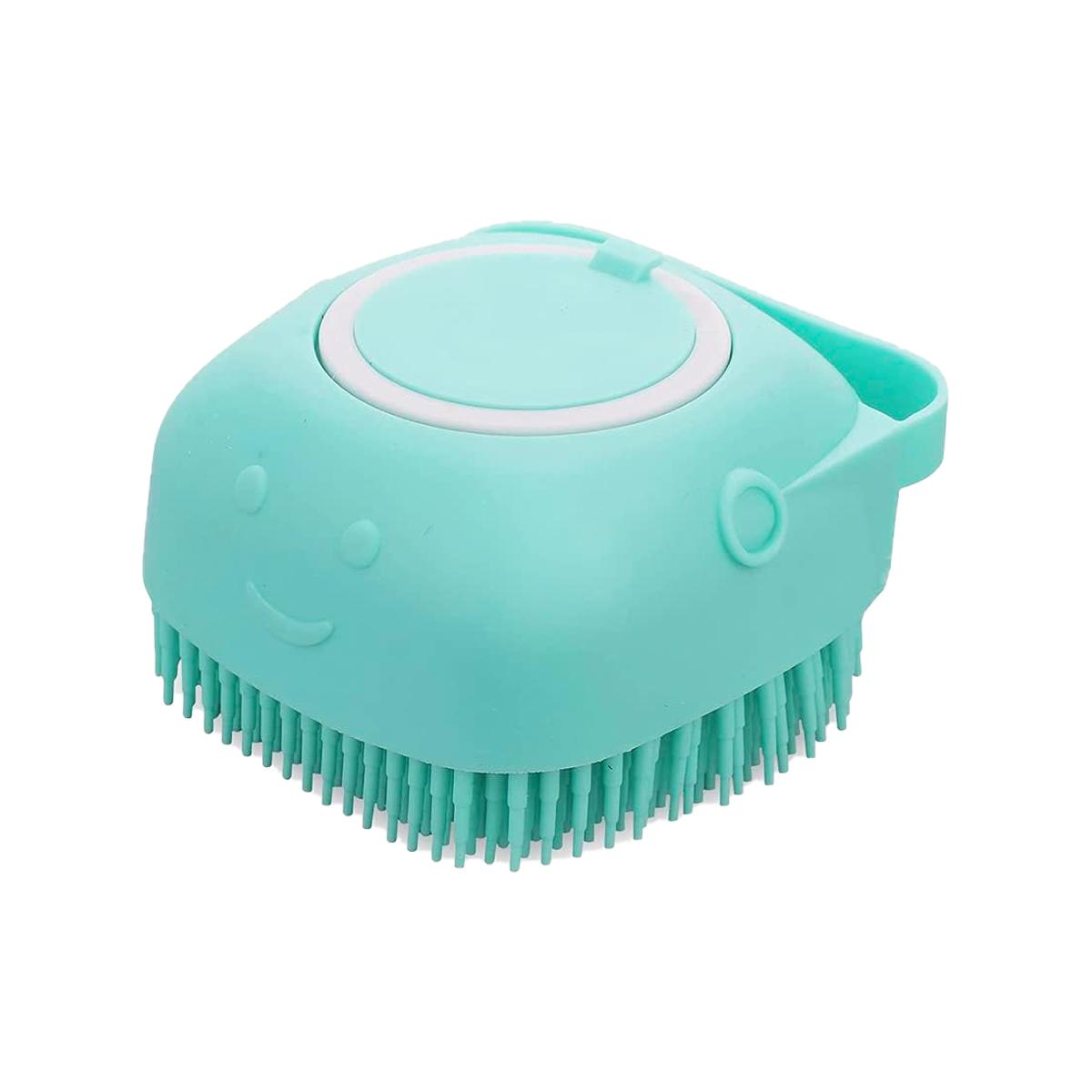 Silicone Pet Bath Brush with Soap Dispenser Soft Massage Dog Cat Scrubber Gentle Exfoliating Shower Grooming Tool