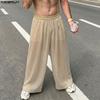 INCERUN Men's Sheer See-Through Casual Loose Beach Party Wide Leg Trousers Pants