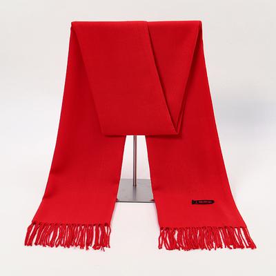 Écharpe unie rouge en cachemire Hiver Franges Châles Écharpe du Nouvel An Chinois Dames Enveloppes douces Écharpes plus chaudes Écharpe Pashmina Cape