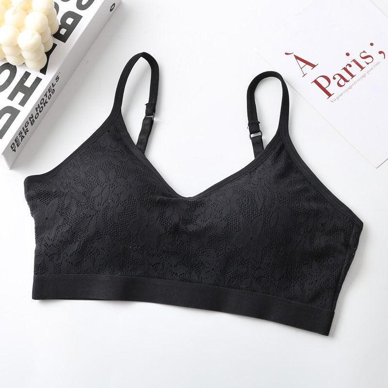 Wireless Adjustable Push-Up Lace Bra with Beautiful Back Straps for Women XL
