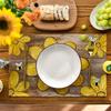 4pcs Wood Bees Flowers Floral Summer Placemats Set of 4,12x18 Inch Seasonal Spring Table Mats for Party Kitchen Dining Decoration