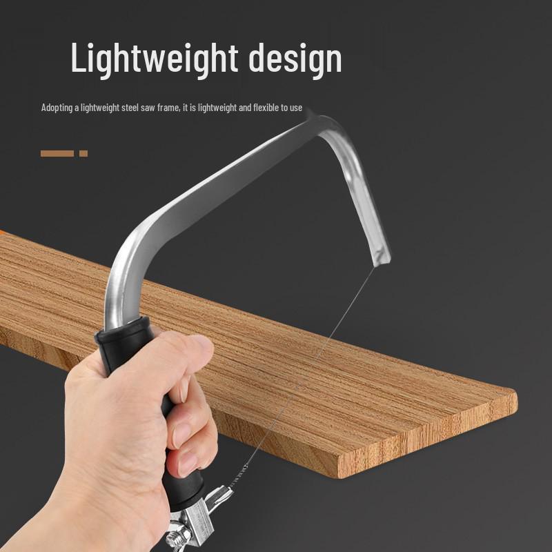 Ferăstrău de mână cu arc: Unealtă Compactă cu Sârmă pentru Prelucrarea Lemnului pentru Uz Casnic