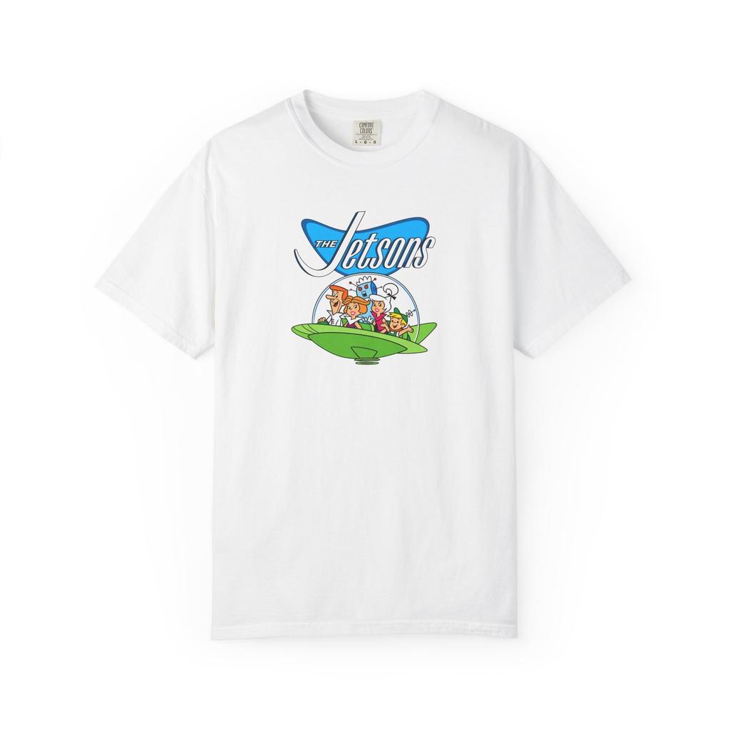 Maglietta con logo dei Jetsons, famiglia, disco volante
