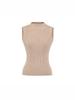 Elegant Korean Sleeveless High Neck Knit Vest for Women - 2026 Summer Slim-fit Top