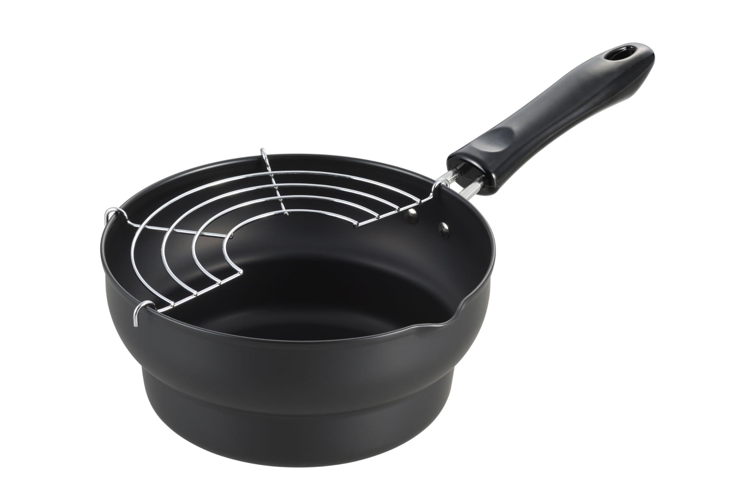 Maruyama 18cm Tiered Tempura Pan (with Half-Moon Rack), Induction and Gas Stove Compatible, Made in Japan, C27180, Oil Pan, Induction Cooker, Gas