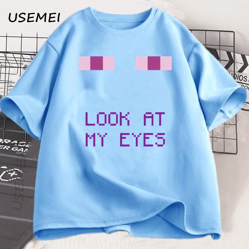 EnderUnisex Eyes Game Tshirts Funny Design Cotton Short Sleeve T Shirt Casual Round Neck Loose Graphic Tees Harajuku Clothes
