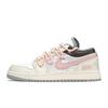 Air Jordan 1 Leather Low Top Vintage Basketball Shoes Women's Beige White Pink 553560-053(TeamA-)