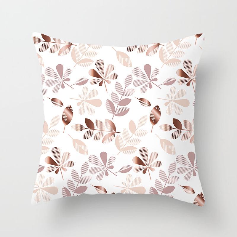 New Pink Geometric Ultra-short Velvet Pillow Case Home Sofa Cushion Pillow