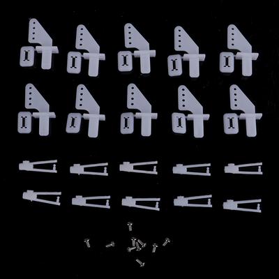 10 Sets Medium Lock On Nylon Control Horn And Clevis 21Mm Set Rudder