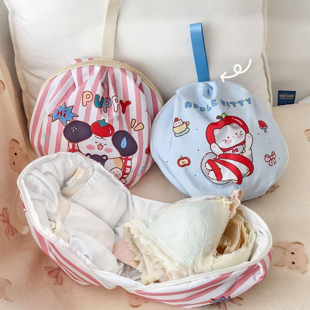 Large Capacity Bra Underwear Storage Bag Cartoon Cosmetic Bag Clothing Sorting Bag  for Home&Travel
