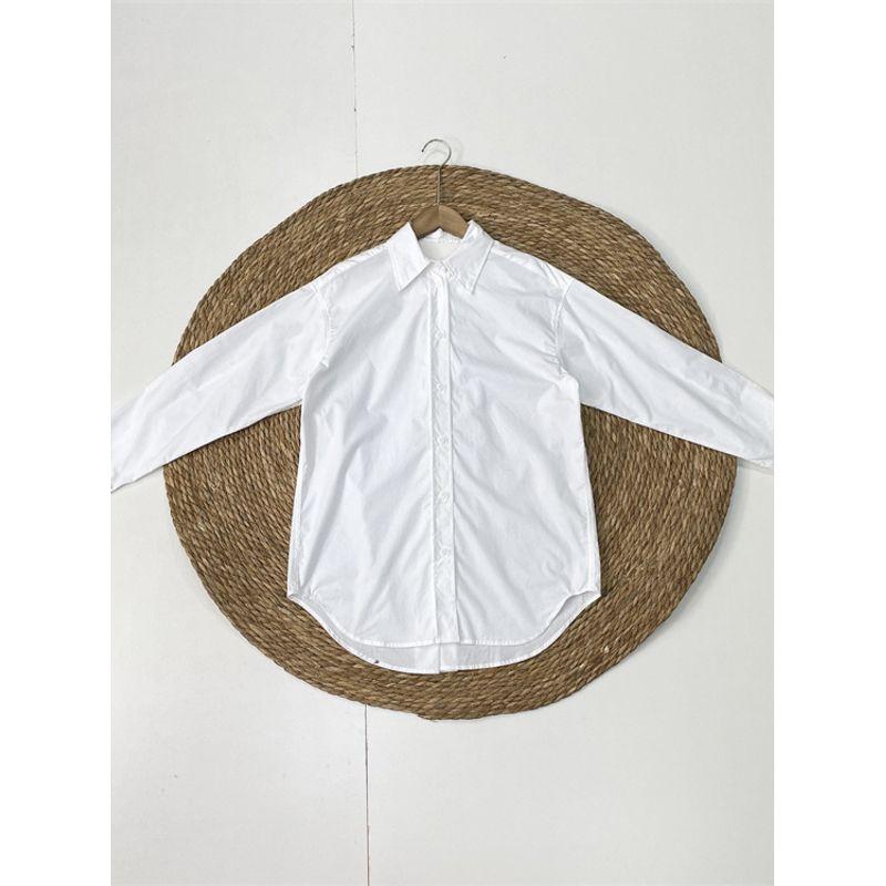 

G5 Foreign Trade Original Garment Big Brand ~ Classic White Shirt ~ 25 Autumn New Women Shirt Collar Long sleeve Loose Straight Cardigan Top White secondary stain spinning color difference 36