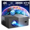 YOWHICK High WiFi 6 Instant Automatic Keystone 4K 1080P Full Bluetooth Large Projector for Home Connects To Game and DVD Christmas Projector, Compact,