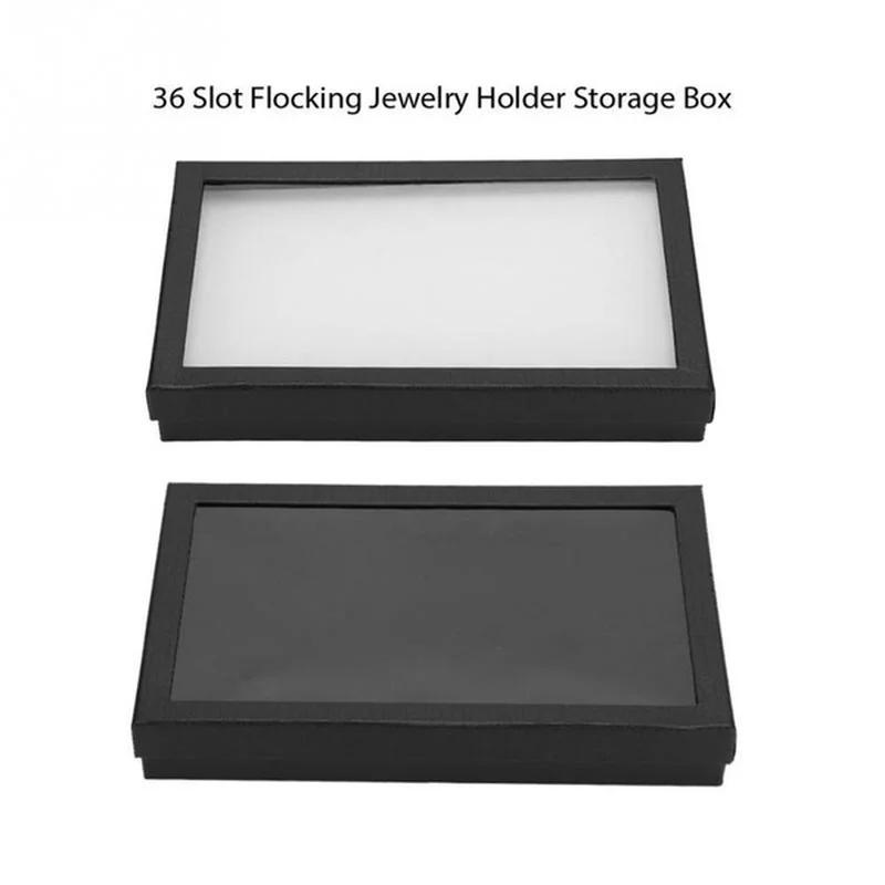 100 Slots Box Organizer Holder Jewelry Display Ring Case Collector Earring Showcase Fashion Gift Box Fashion Accessories Tools