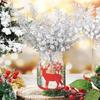 5Pcs Glitter Christmas Pine Branches Berrie Solid Color Artificial Pine Plants Realistic DIY Wreath Gifts Simulation Green Plant