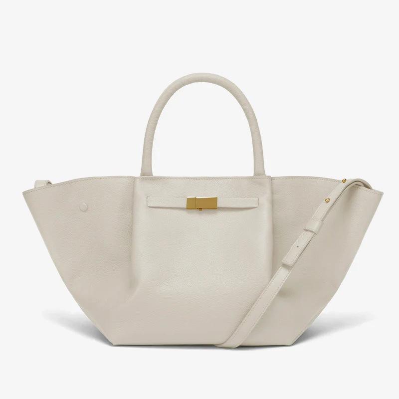 Demellier wing bag leather shoulder portable tote bag premium sense women's bag large capacity commuter dumpling bag