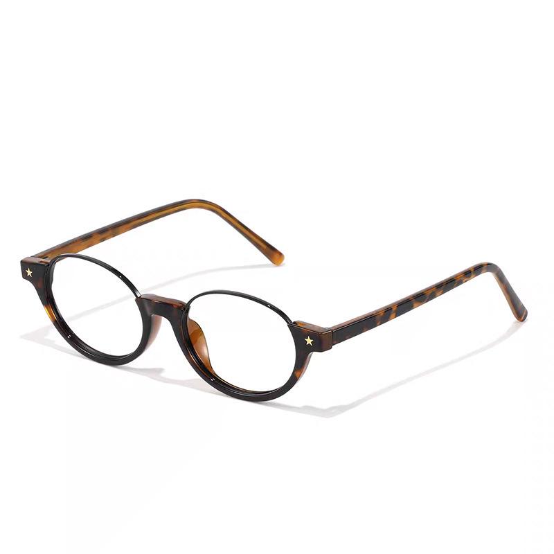 French Luxury Round Frame Anti-Blue Light Fashion Retro Half-Rim Reading Glasses