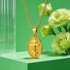 Russian Orthodox Three Bar Cross Pendant Necklace for Women Orthodox Cross Jesus Pendant Stainless Steel Religious Jewelry Gift