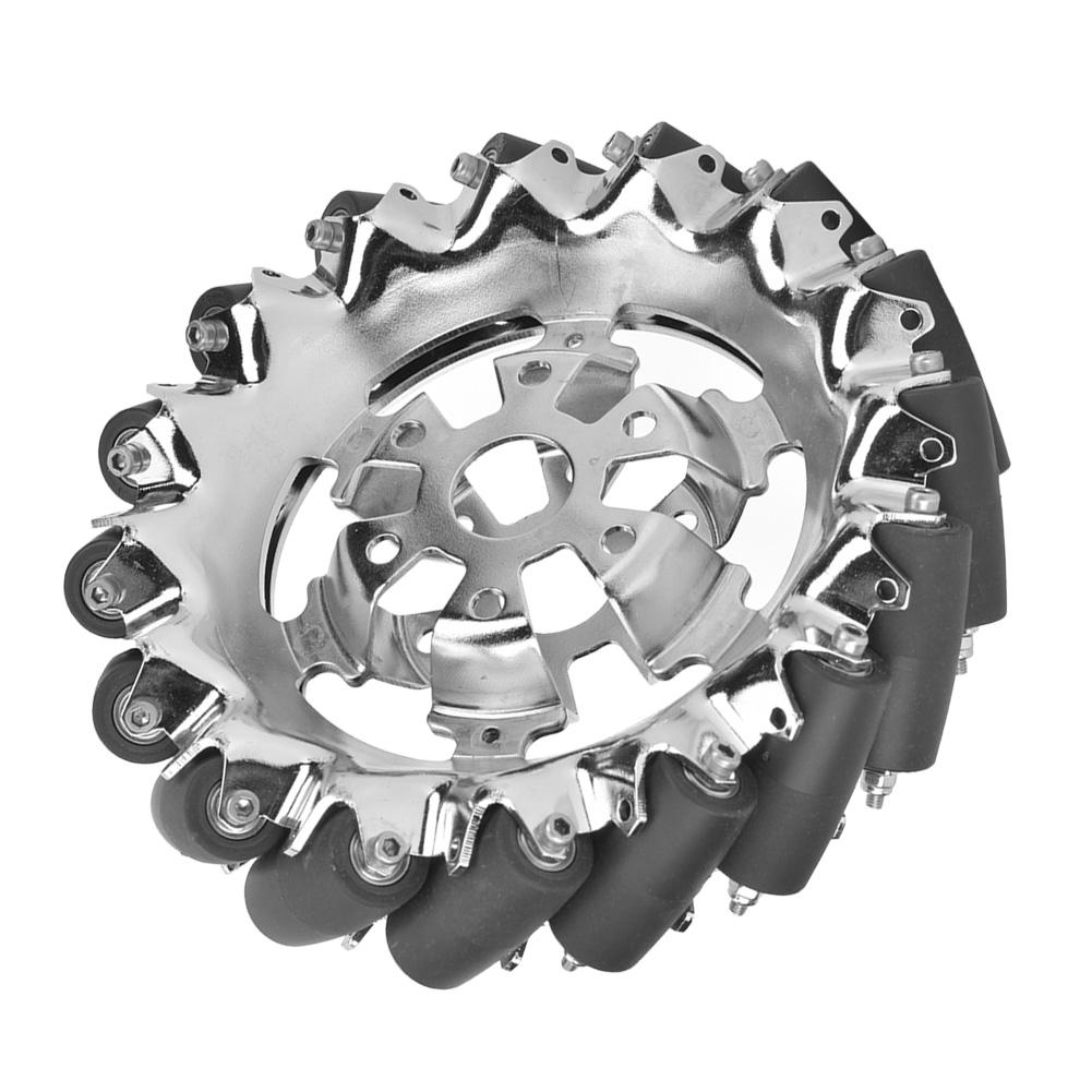 6 Zoll Mecanum-Rad Metall Rechts mit 16 Stück TPU-Gummirollen Teile für Industrieroboter