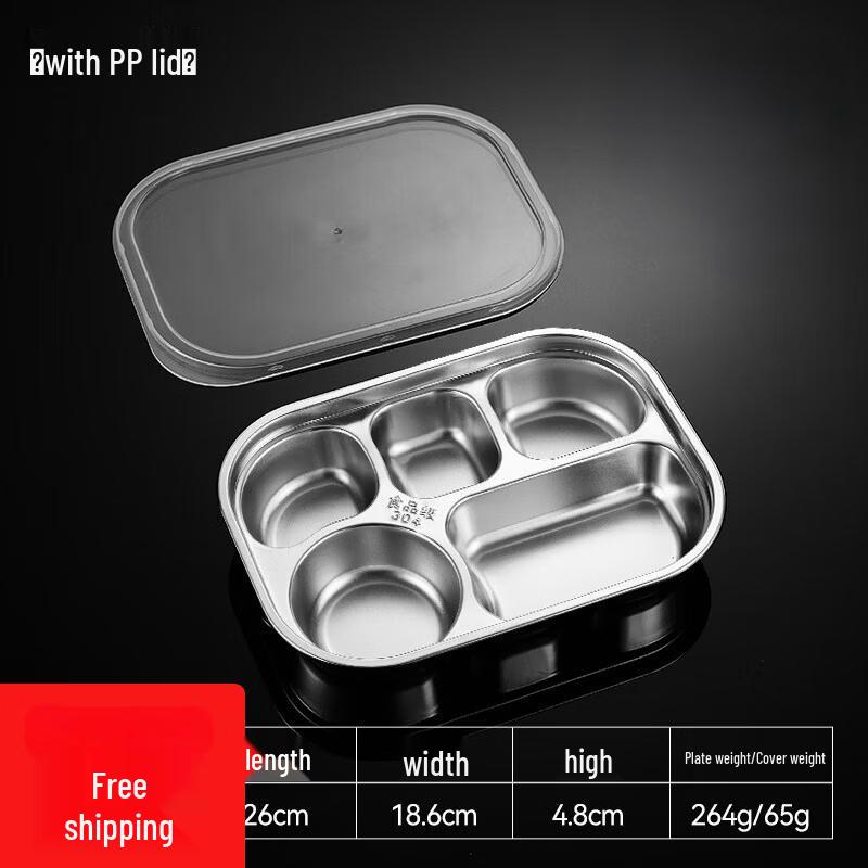 Zhishi 304 Stainless Steel Partitioned Meal Tray