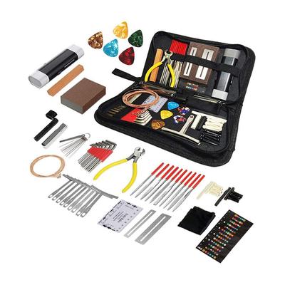 Guitar Repair & Maintenance Tool Kit: 72-Piece Set for Neck Adjustment, Nut Grinding, and String Measurement.