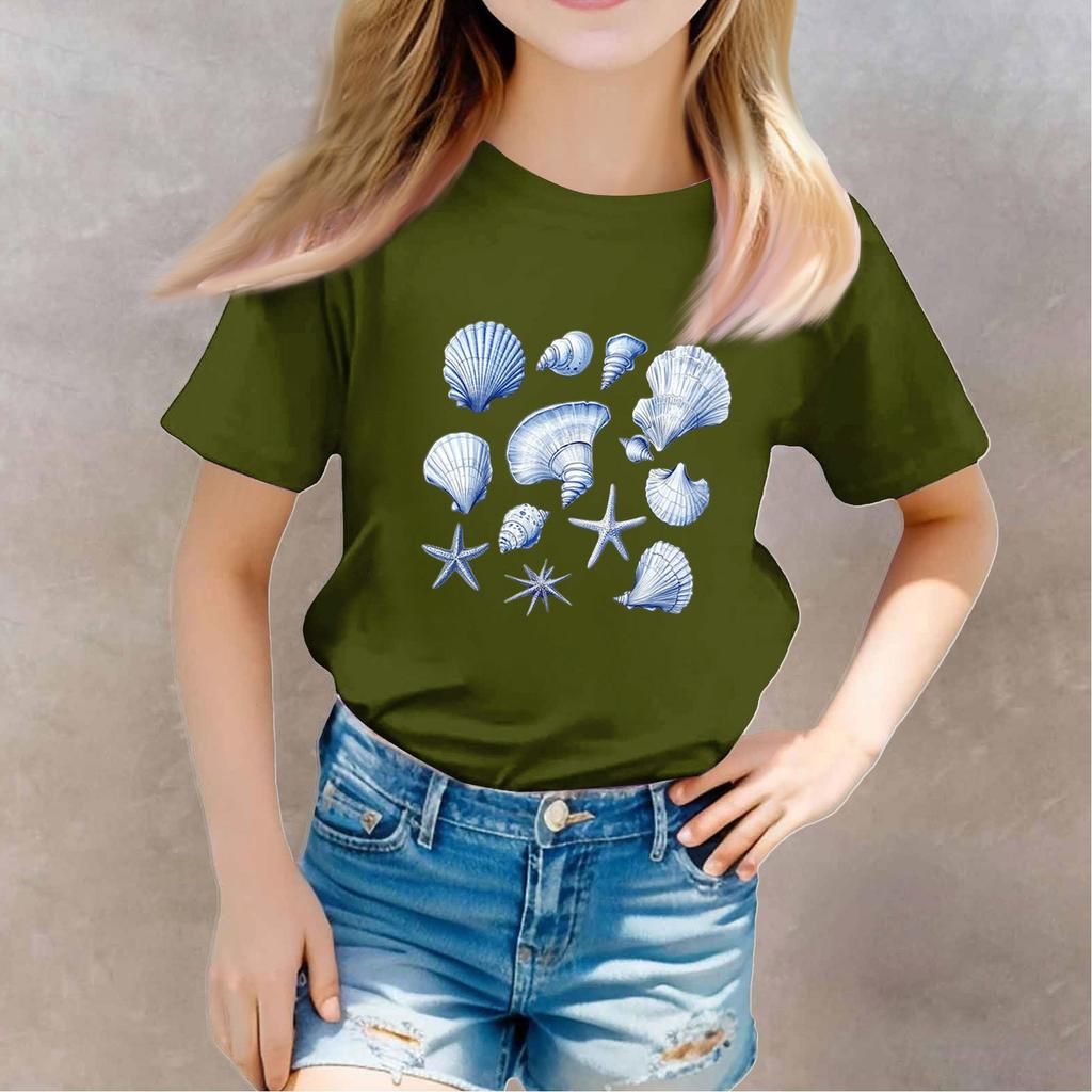 Toddler Girl Boy T-Shirts Kids Top Boys And Girls Printed Short Sleeved T-shirt