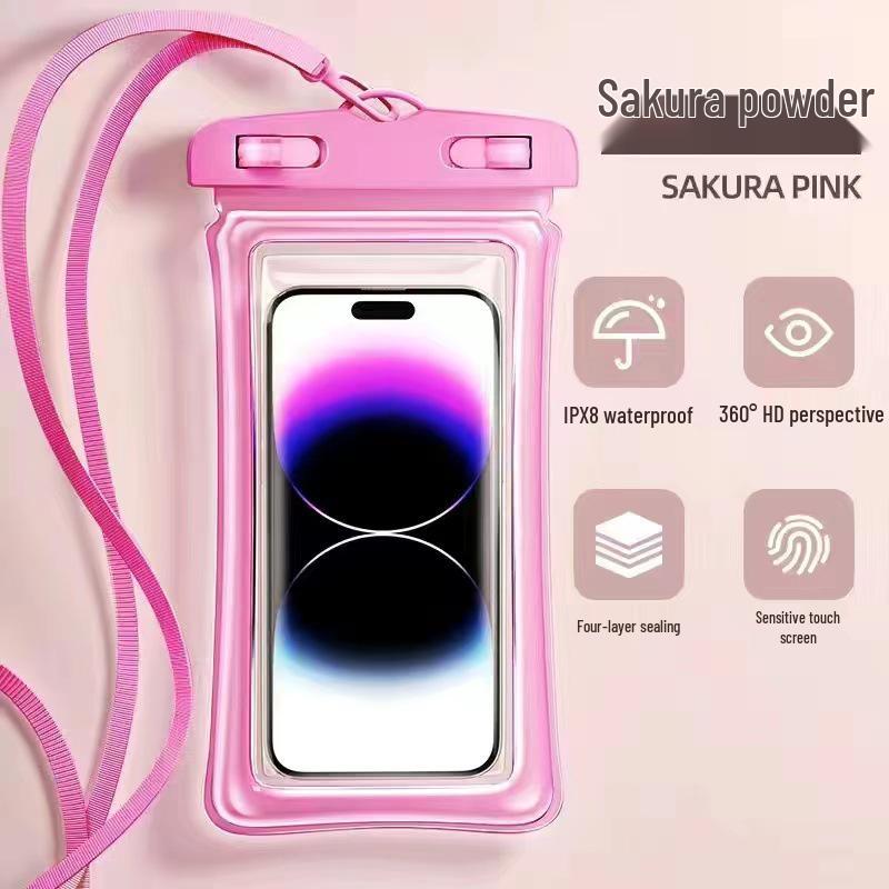 Triple-Fold Waterproof Phone Pouch with Touch Screen & Photo Capability for Swimming, Rafting, Diving – Universal Fit.
