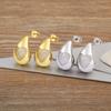 Nidin Hot Sale Shiny Heart Pattern Large Water Drop Metal Earrings For Women Retro Smooth Chunky Ear Jewelry Wedding Gifts