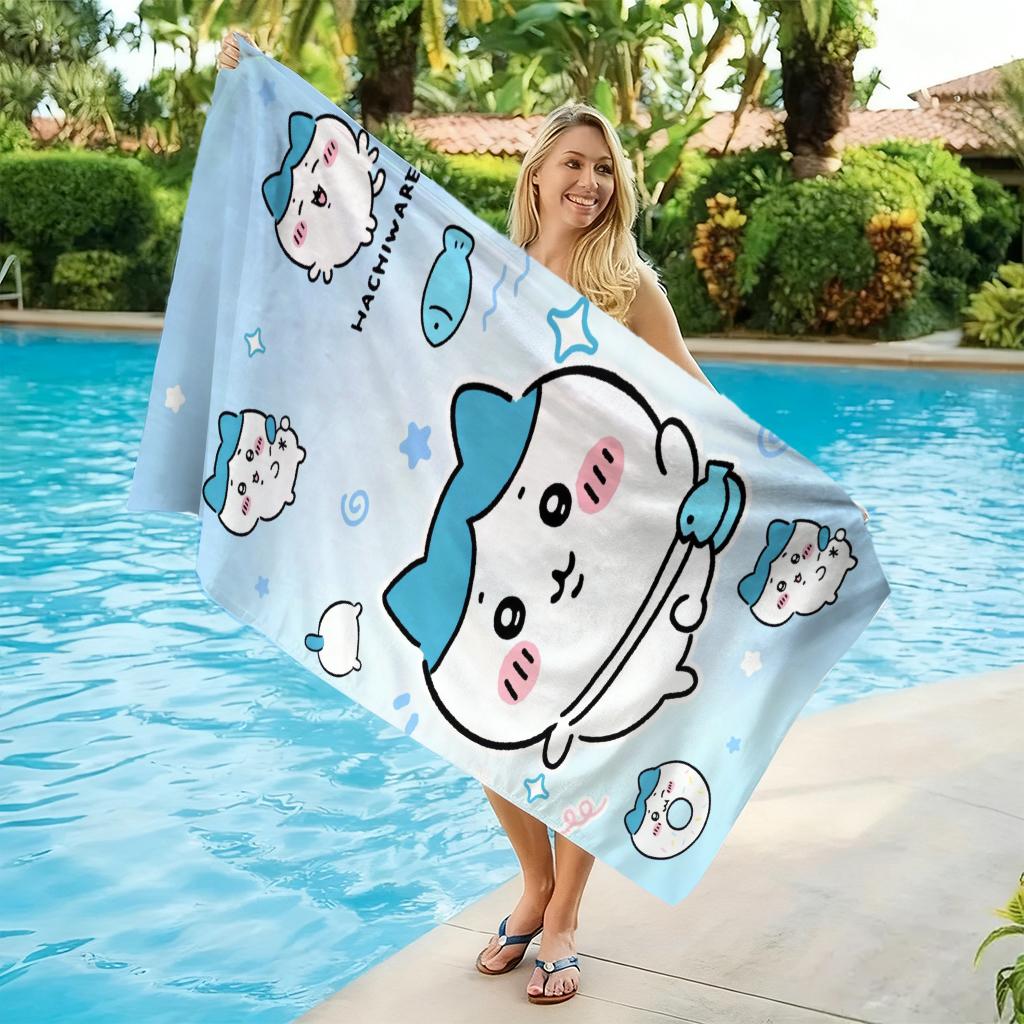 Chiikawa Japanese Animation Beach Towel Quick-drying Suitable for Beach Gym Yoga Pool Summer Funny Gift for Friends And Family