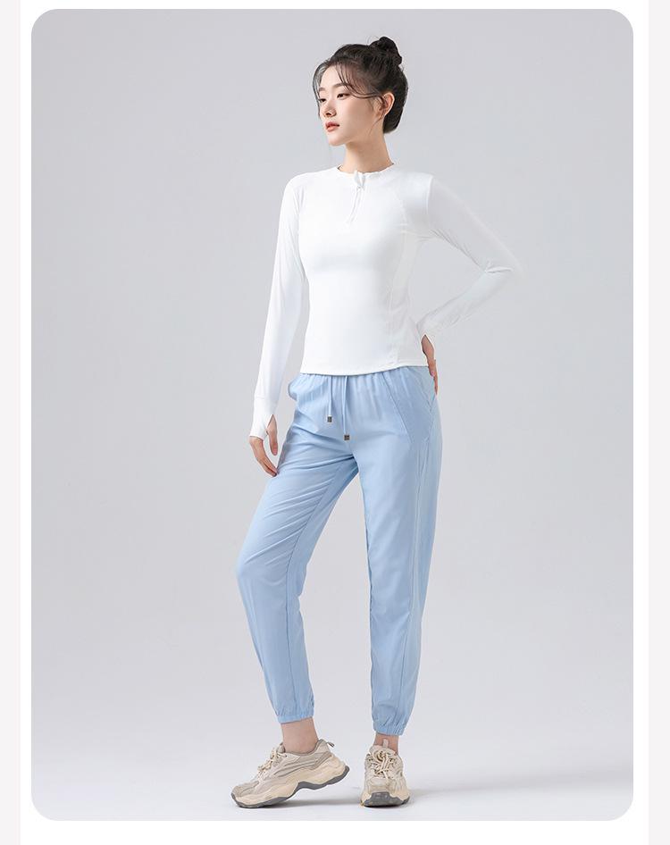 Damen Schnelltrocknendes Slim Fit Outdoor-Sportoberteil – Langarm Yoga & Lauf-Reißverschlusshemd