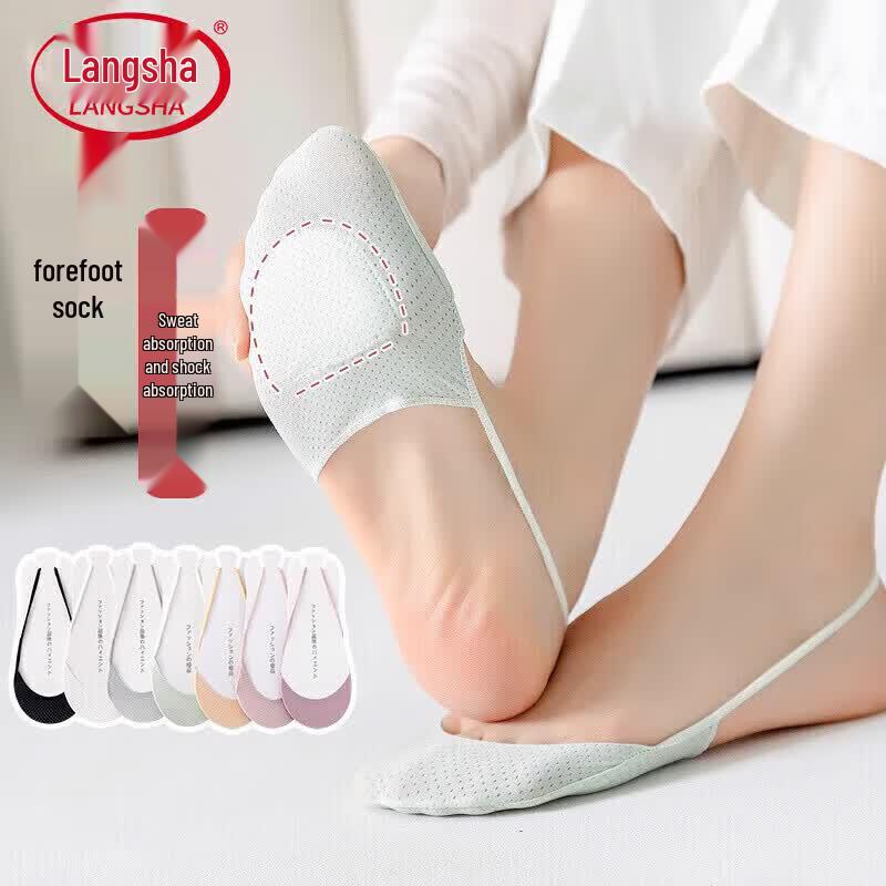 LangSha Women s Breathable No-Show Forefoot Socks 4-Pack M