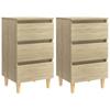 Day and Night - Day and Night Nightstands 2 Pcs Sonoma Oak Wood Legs 40x35x69 Cm