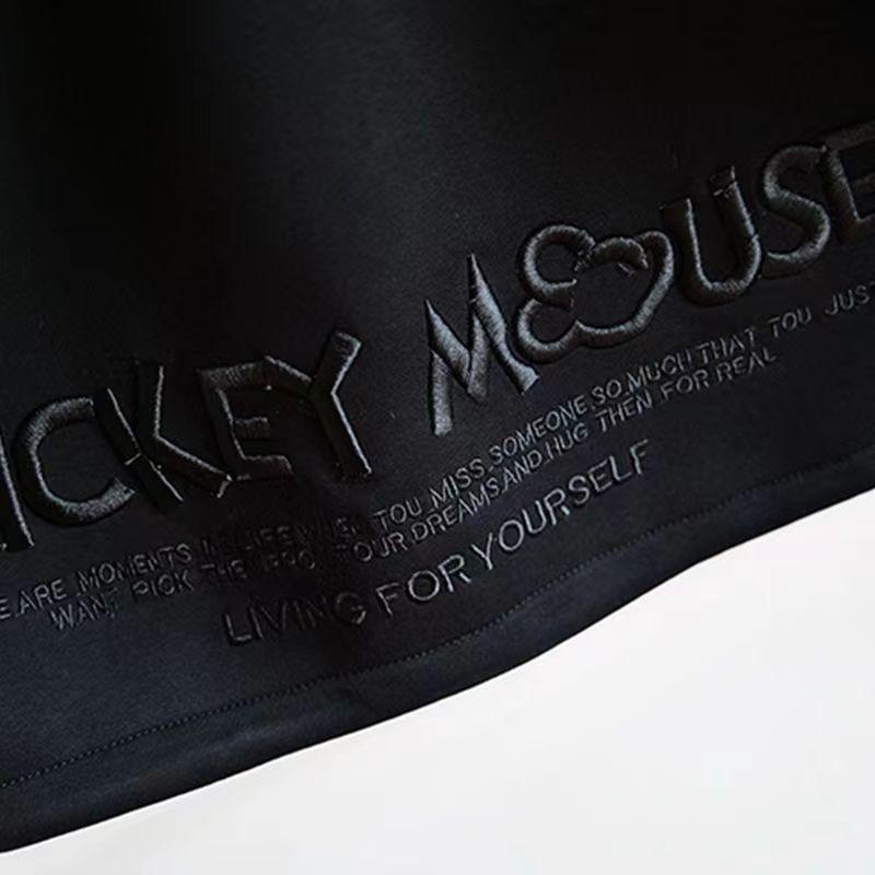 Mid Length Mickey Ear Hoodie Women's Casual Spring Autumn Longline Hooded Top