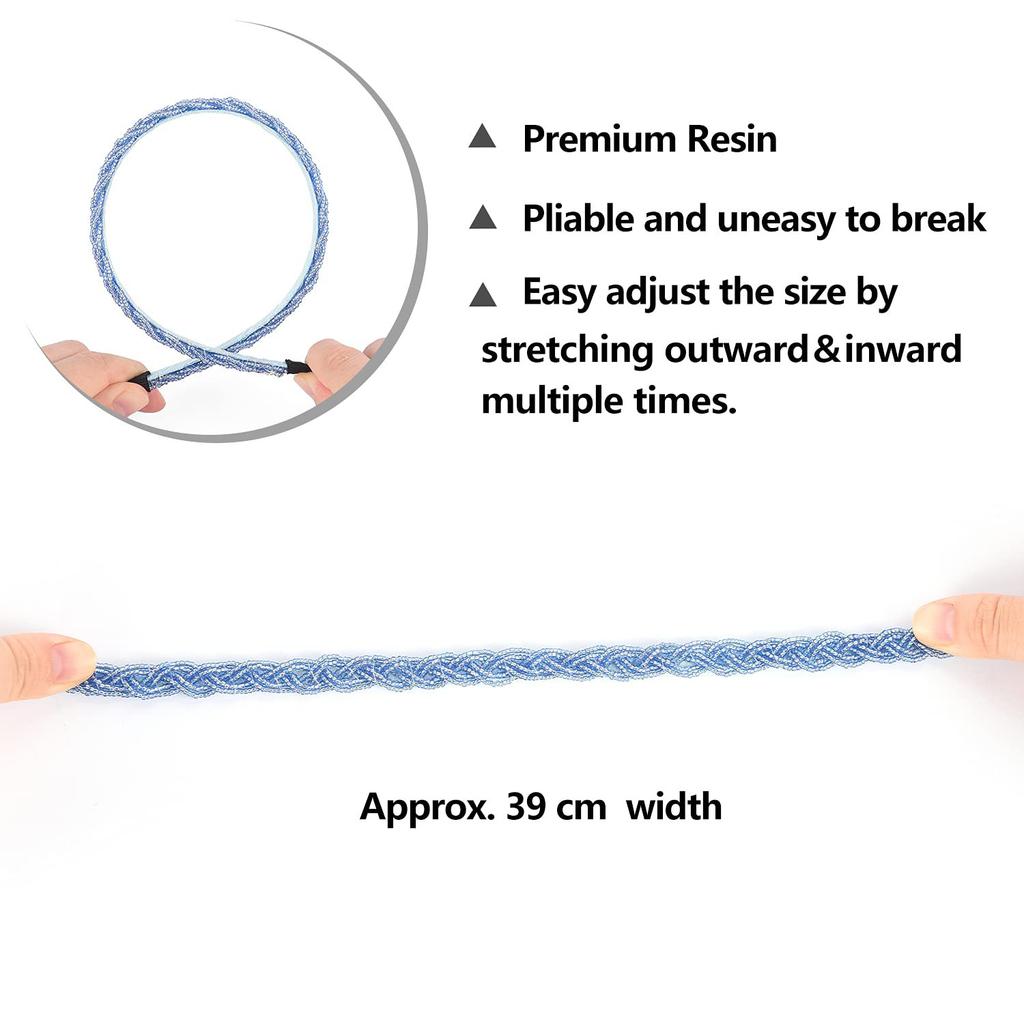 Moda simplă, lucrată manual, mărgele de orez, bentită împletită, linie de pescuit, accesorii de păr cu mărgele de cristal