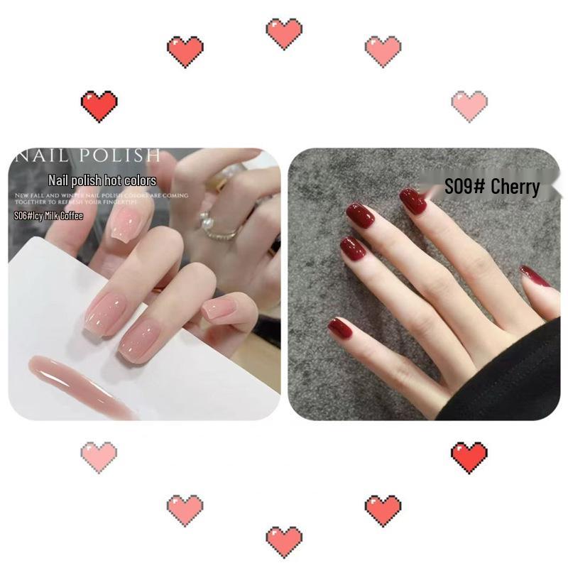 Peelable Odorless Water-based Nail Polish - Quick-drying, No-bake, Ice-clear Solid Nude Color for Students