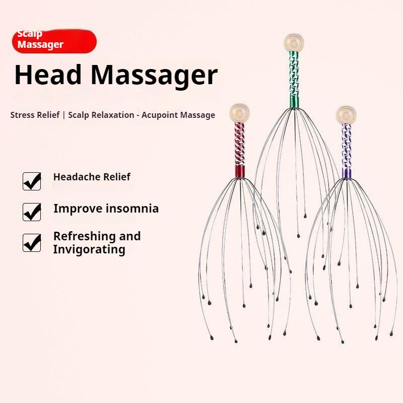 Massageador de cabeça de polvo, extrator de alma, agarrar e ingerir, artefato de coçar a cabeça, coceira no couro cabeludo, meridianos coçando o topo da cabeça